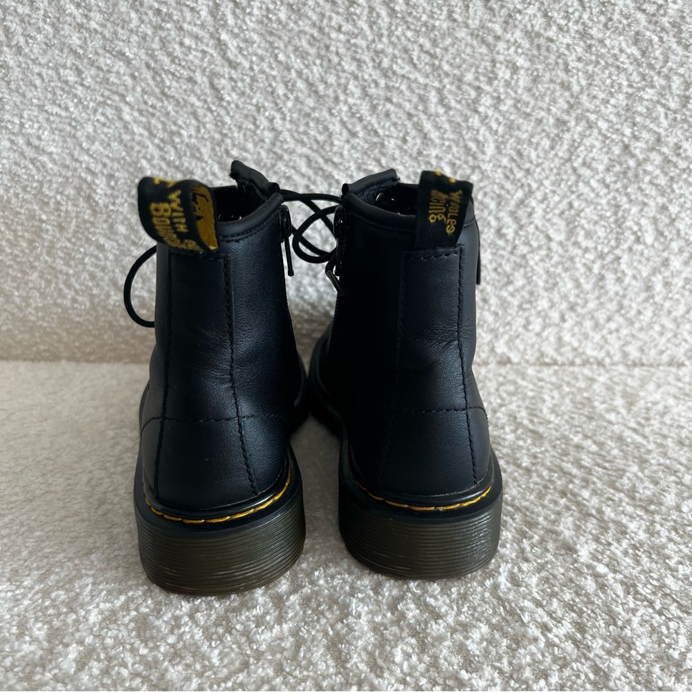 Dr Martens Kids Junior 1460 Softly T Leather Lace Up Black Combat Boots Size 13 - Picture 3 of 12